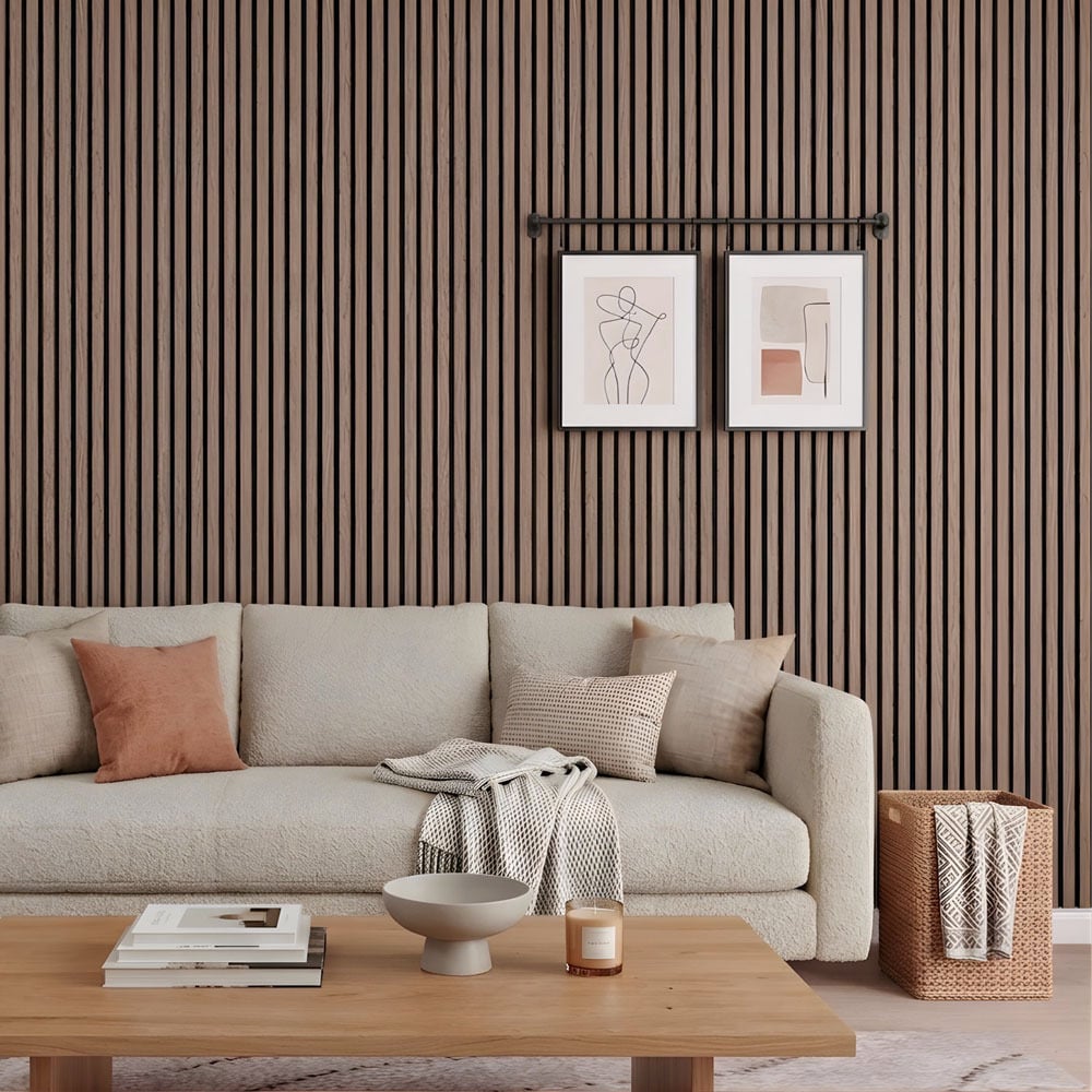 Acoura Space 2700 x 600mm Fire-Rated Acoustic Slat Wall Panel