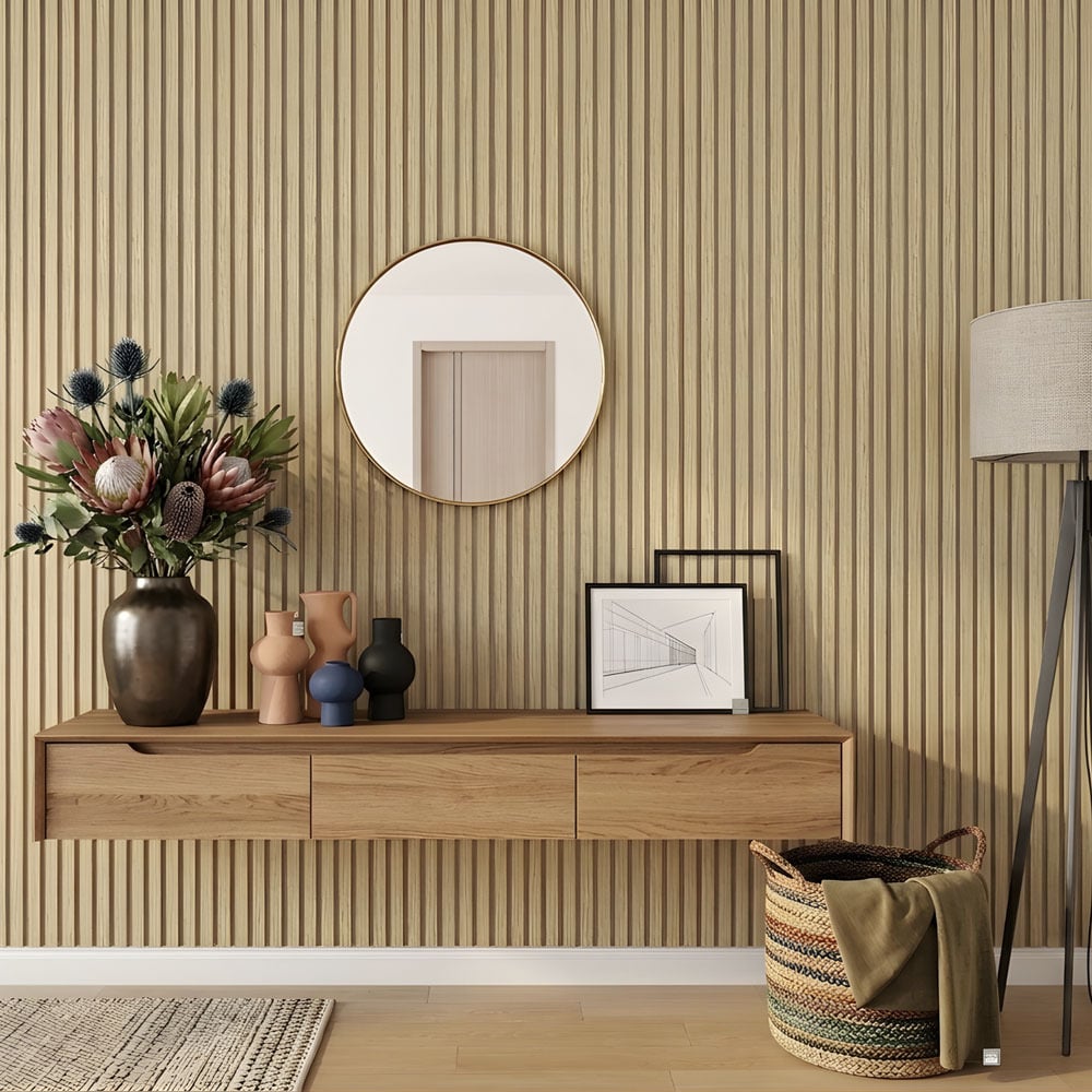 Acoura Space 2700 x 600mm Heritage Oak Acoustic Slat Wall Panel