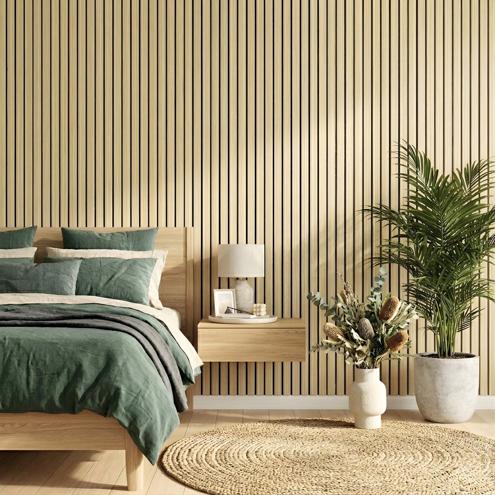 Acoura Space 2700 x 600mm Heritage Oak Wide Batten Acoustic Slat Wall Panel