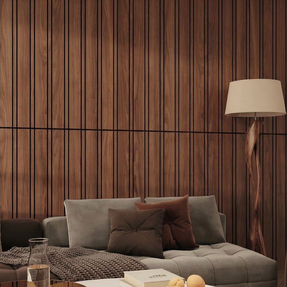 Acoura Space 1200 x 600mm Self-Adhesive Acoustic Slat Wall Panels
