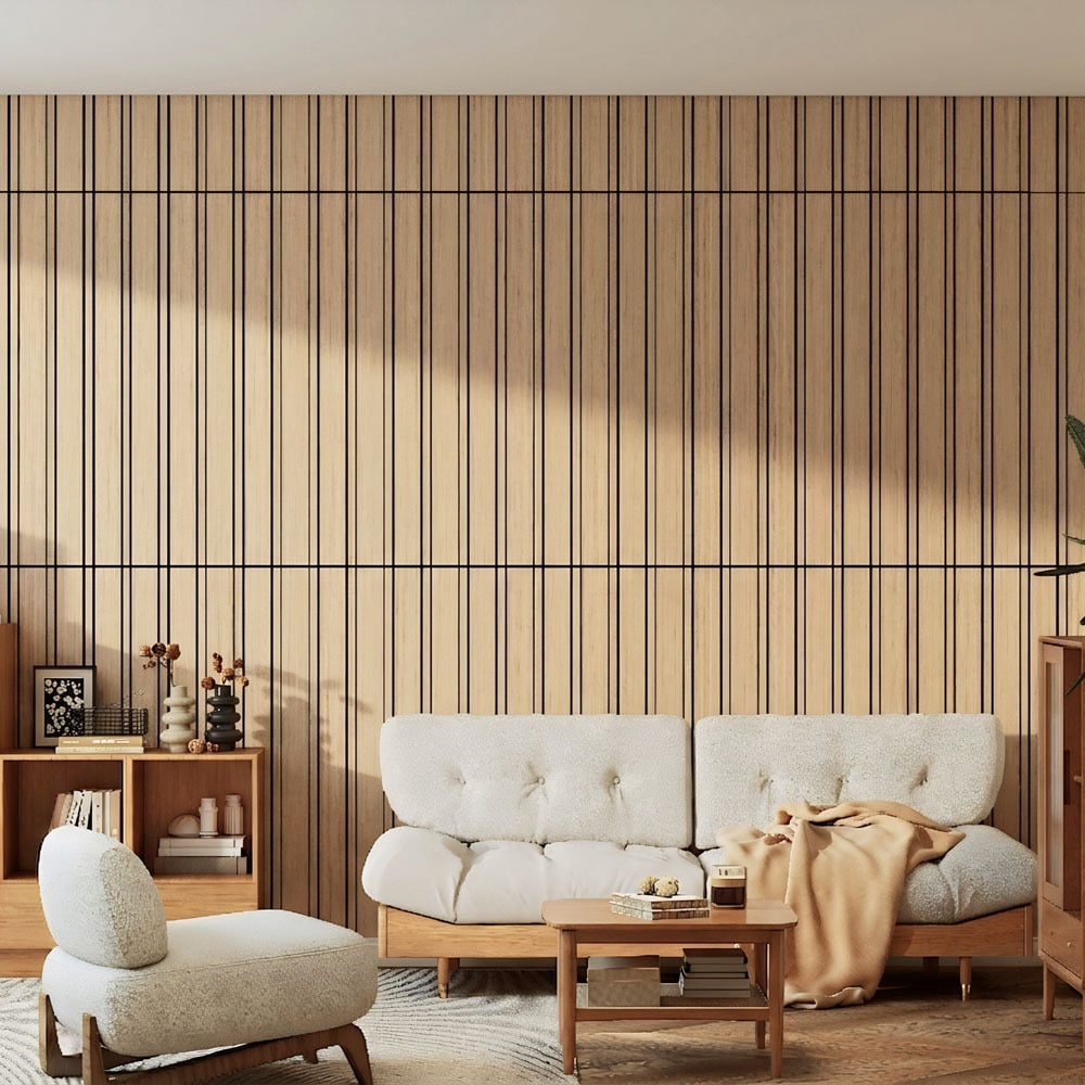 Acoura Space 1200 x 600mm Self-Adhesive Acoustic Slat Wall Panels