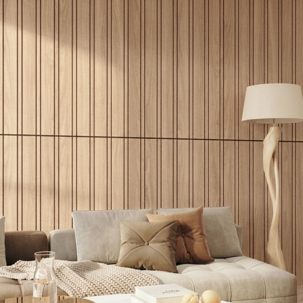 Acoura Space 1200 x 600mm Self-Adhesive Acoustic Slat Wall Panels