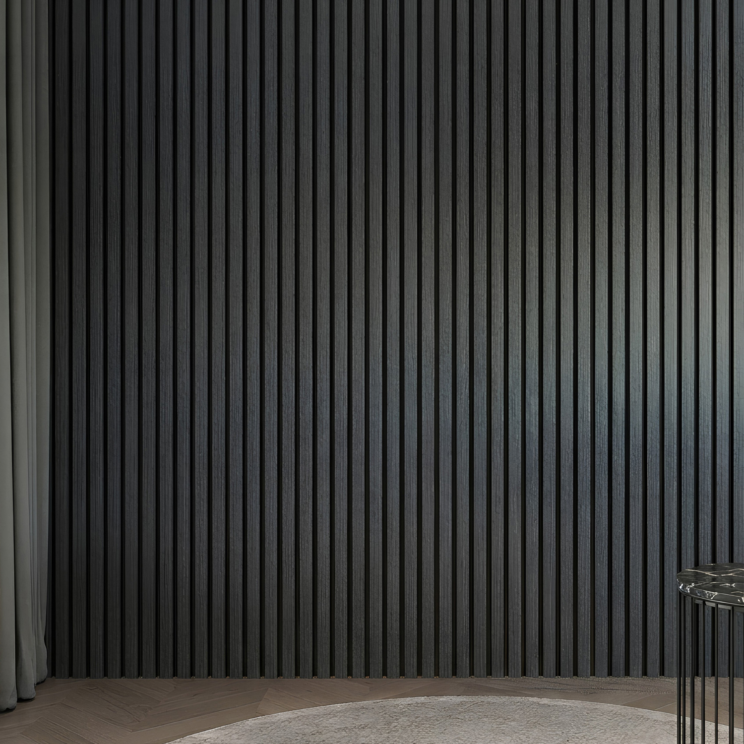 Acoura Space 2700 x 600mm Sugi Charcoal Acoustic Slat Wall Panel