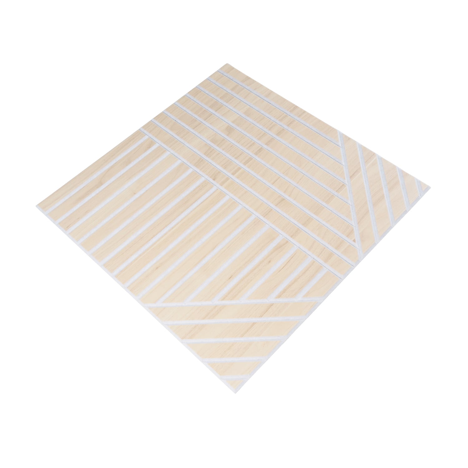 Acoura Space 600 x 600mm Natural Oak Self-Adhesive Acoustic Slat Wall Panels