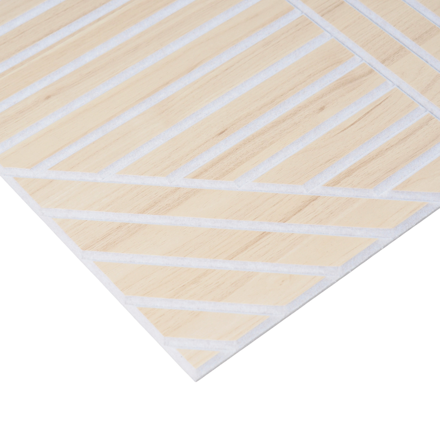 Acoura Space 600 x 600mm Natural Oak Self-Adhesive Acoustic Slat Wall Panels