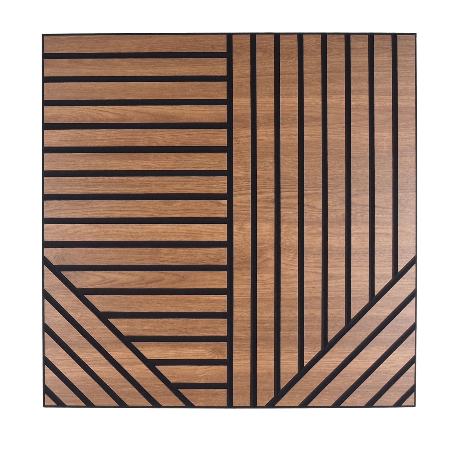 Acoura Space 600 x 600mm Amber Walnut Self-Adhesive Acoustic Slat Wall Panels