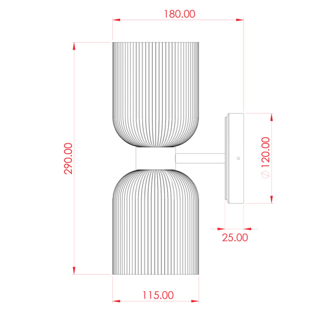Sakura Ceramic & Brass Up/Down Wall Light
