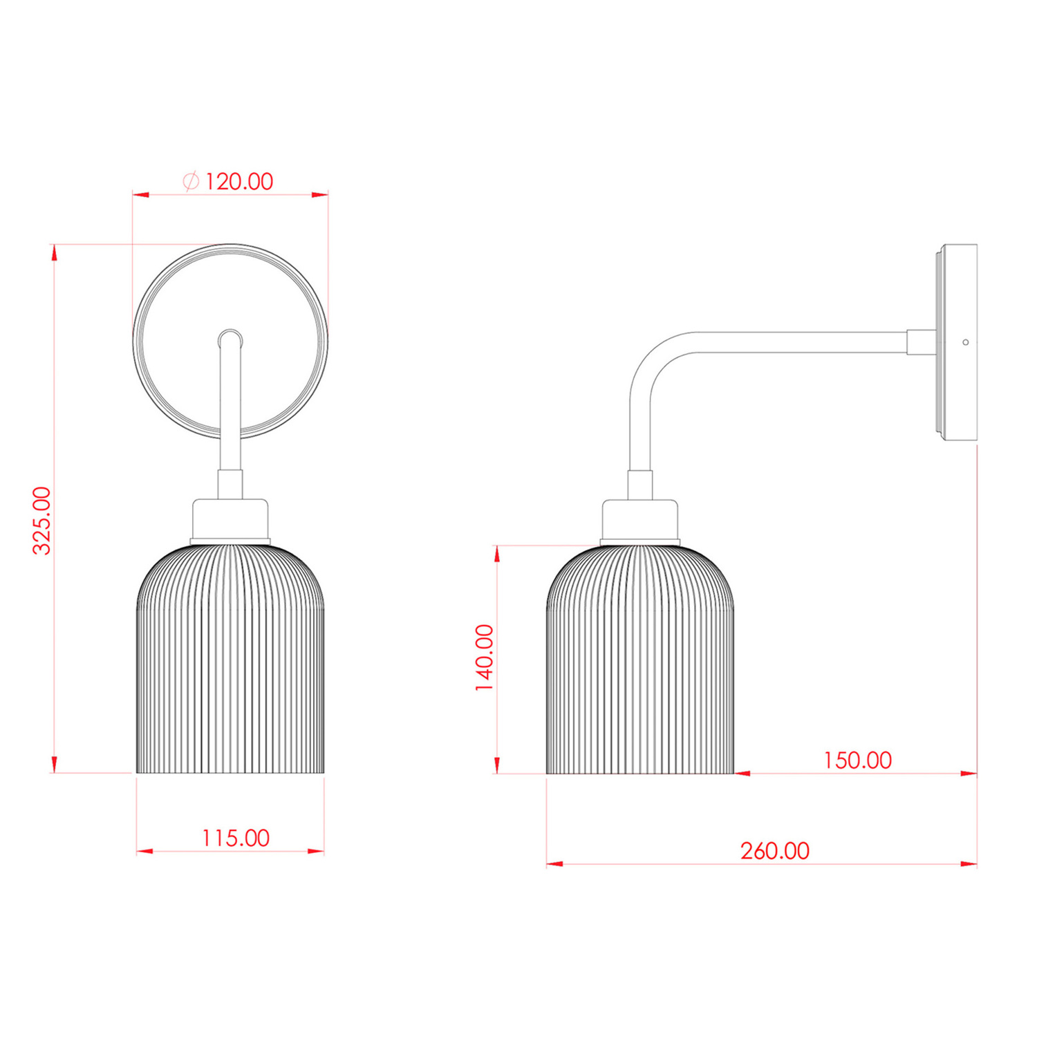 Osier Ceramic & Brass Wall Light