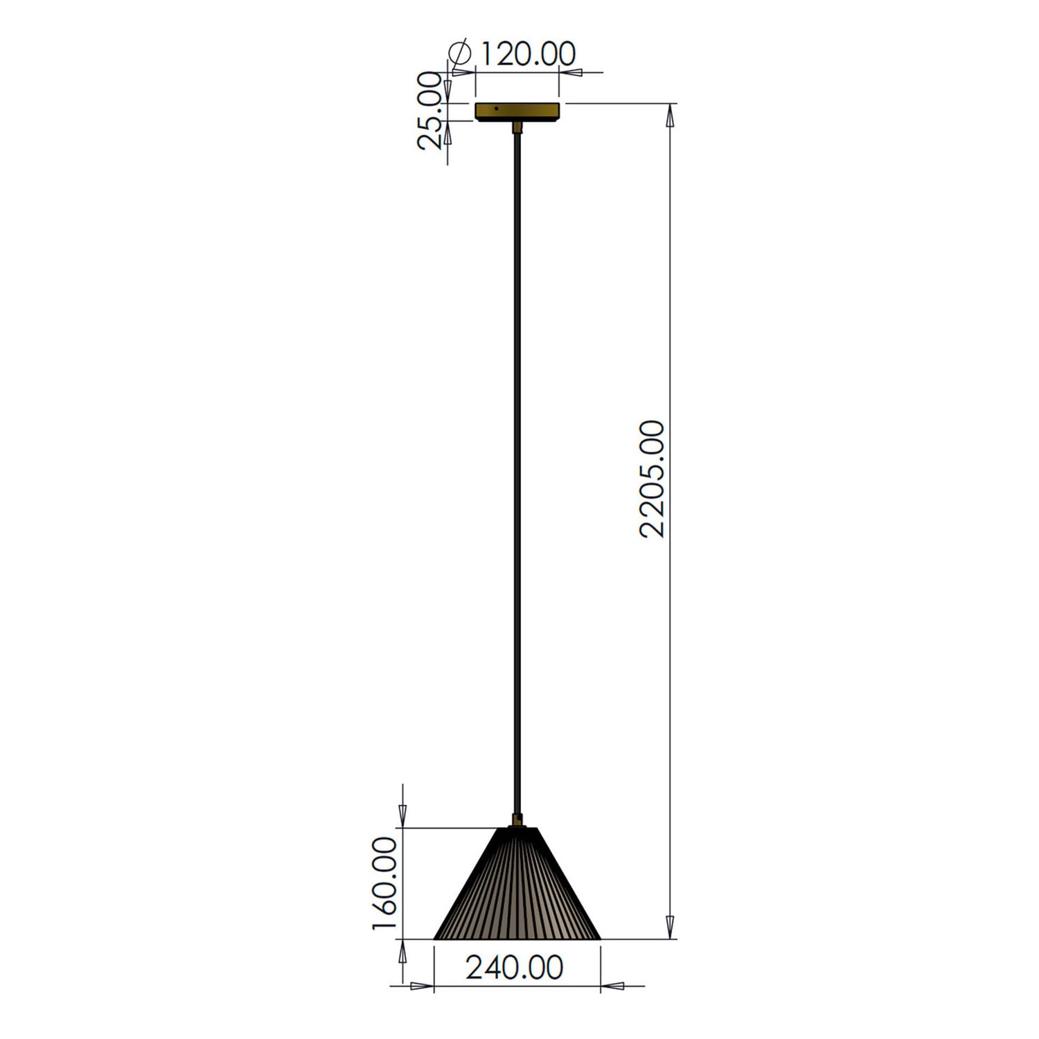 Tilia Ceramic & Brass Pendant Light