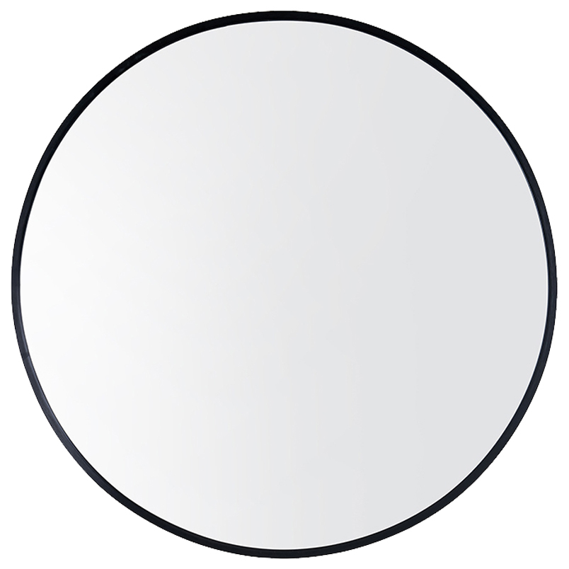 Black Gordon Round Aluminium Bathroom Mirror