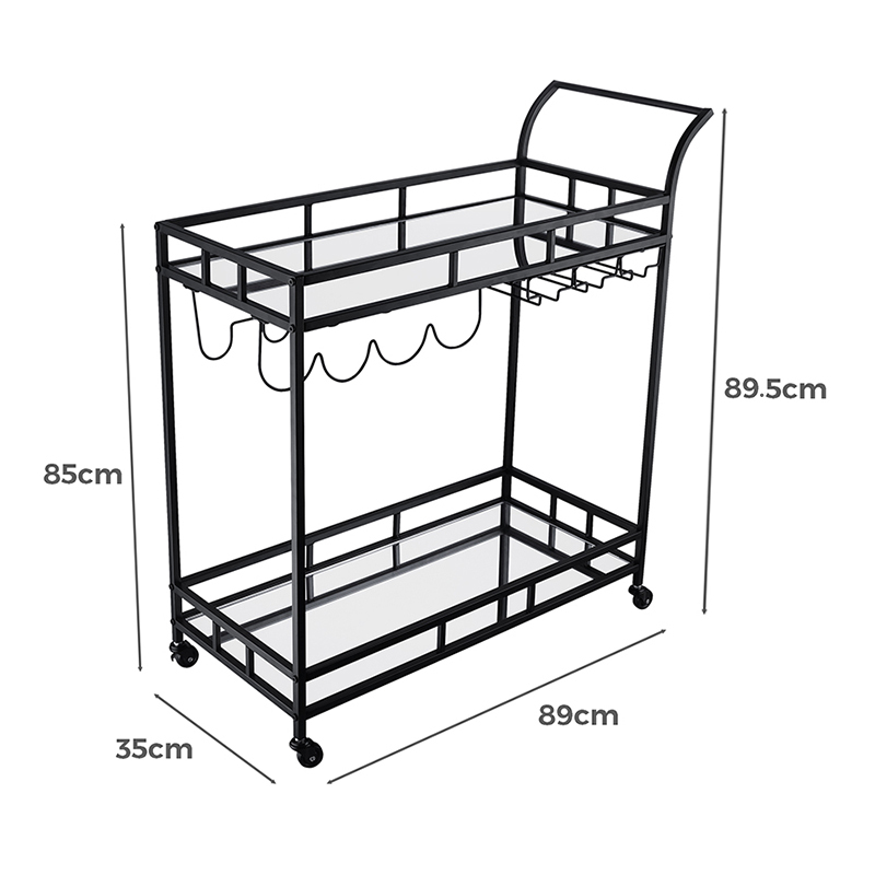 Caledon 2 Tier Steel Bar Cart