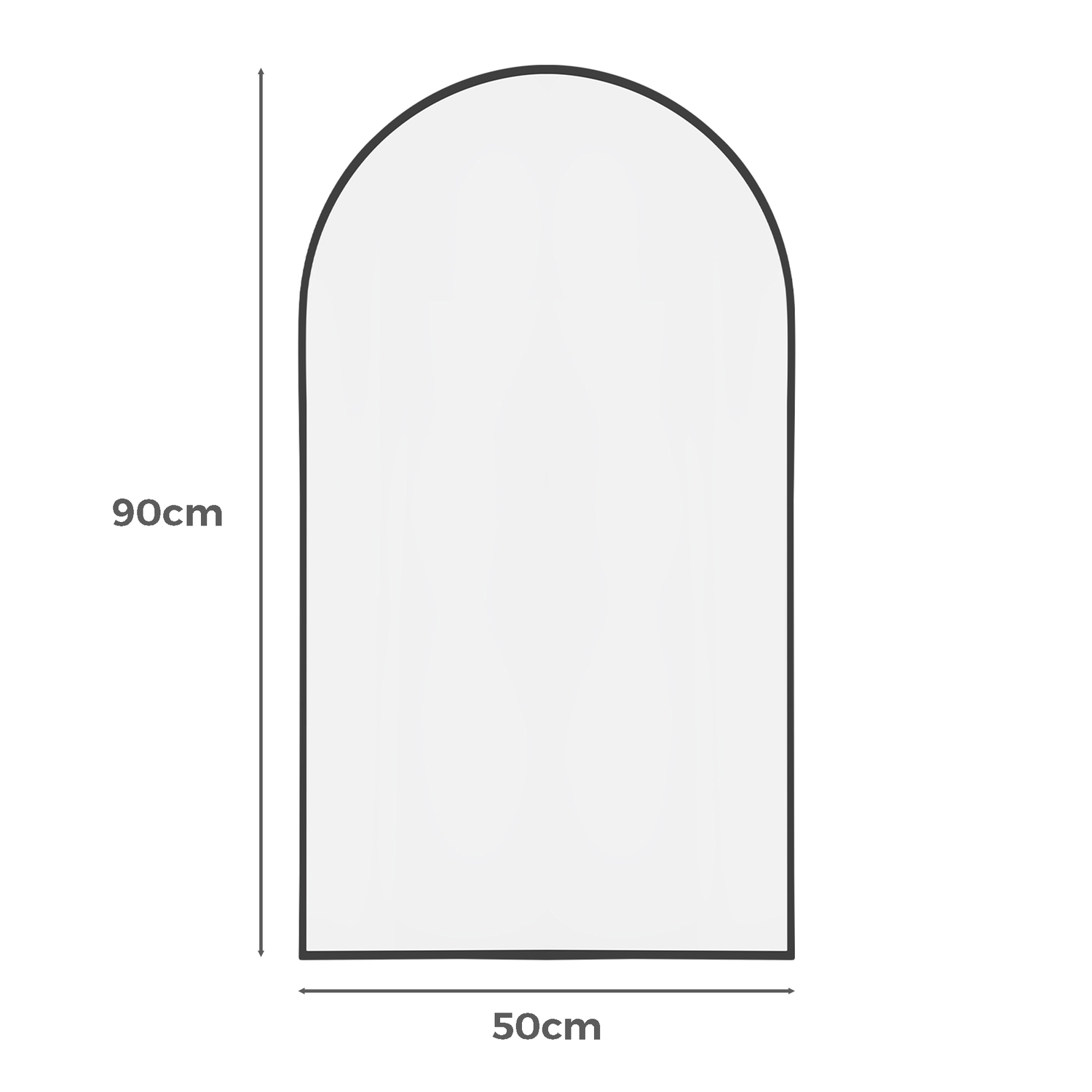 Black Superia Arch Stainless Steel Mirror