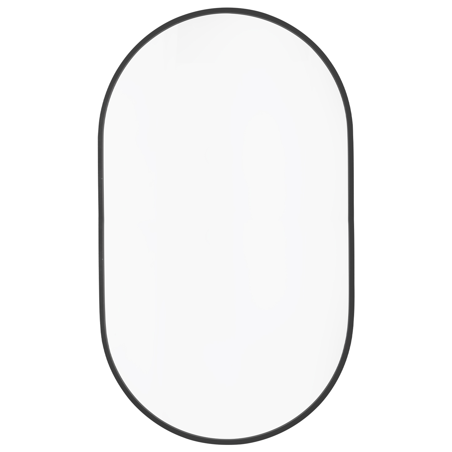 Black Superia Oval Stainless Steel Wall Mirror