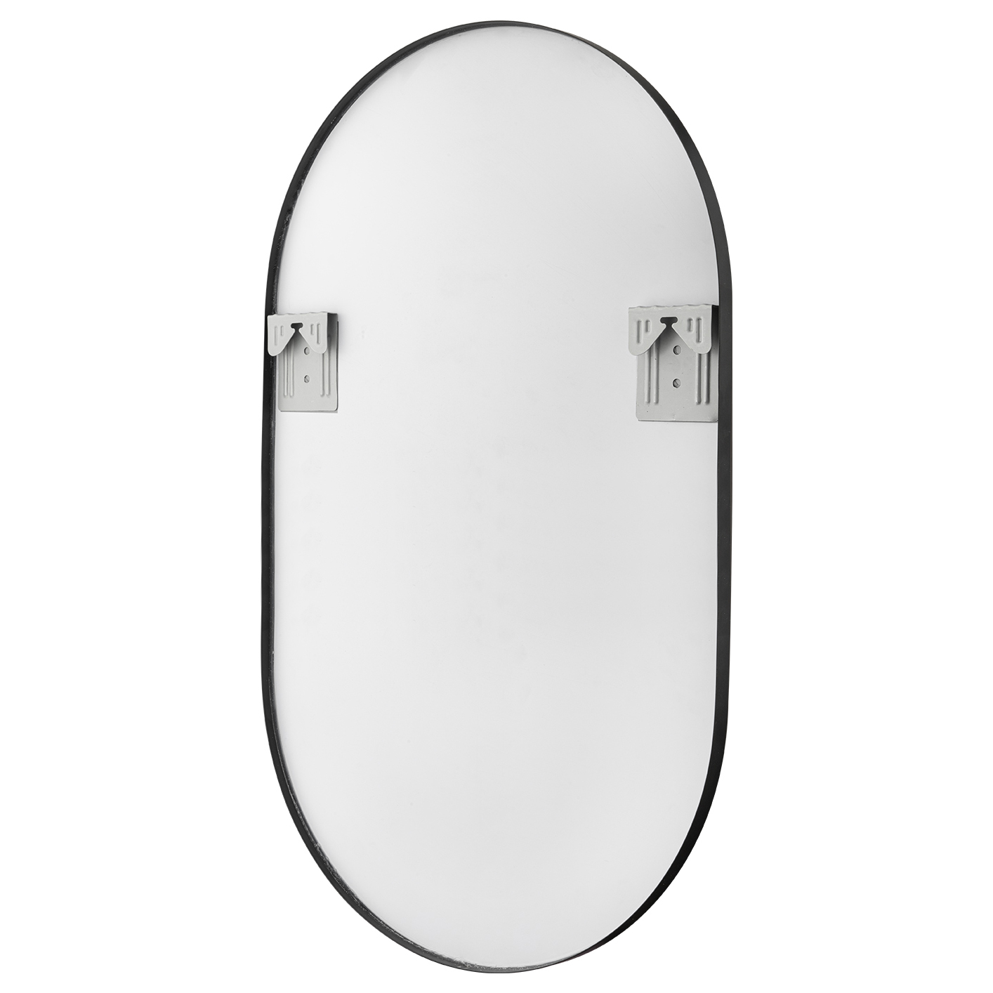 Black Superia Oval Stainless Steel Wall Mirror