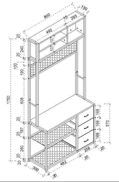 Valentina Iron Bookshelf