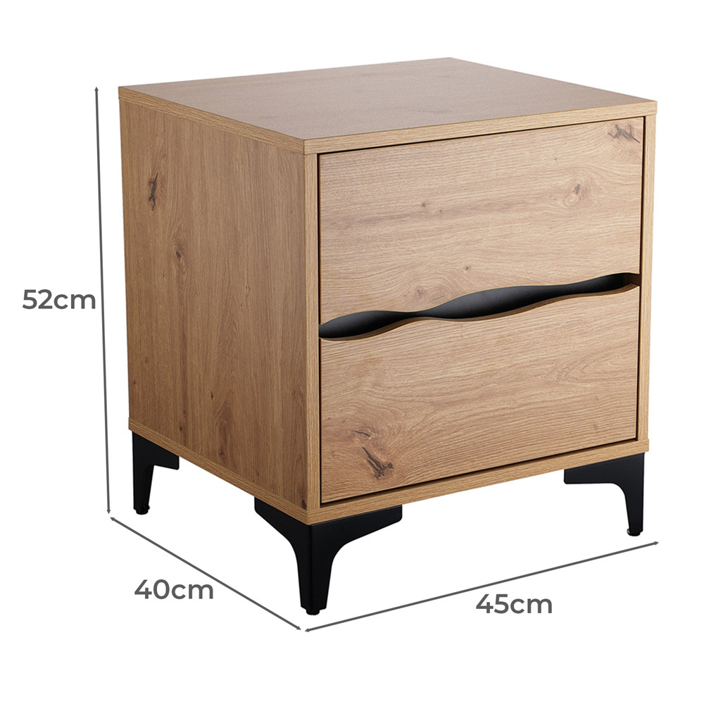 Luca 2 Drawer Bedside Table