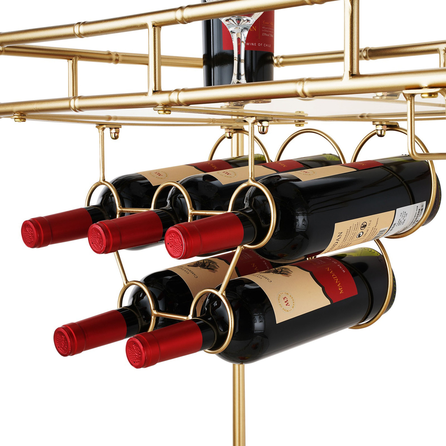 Caldwell 2 Tier Steel Bar Cart