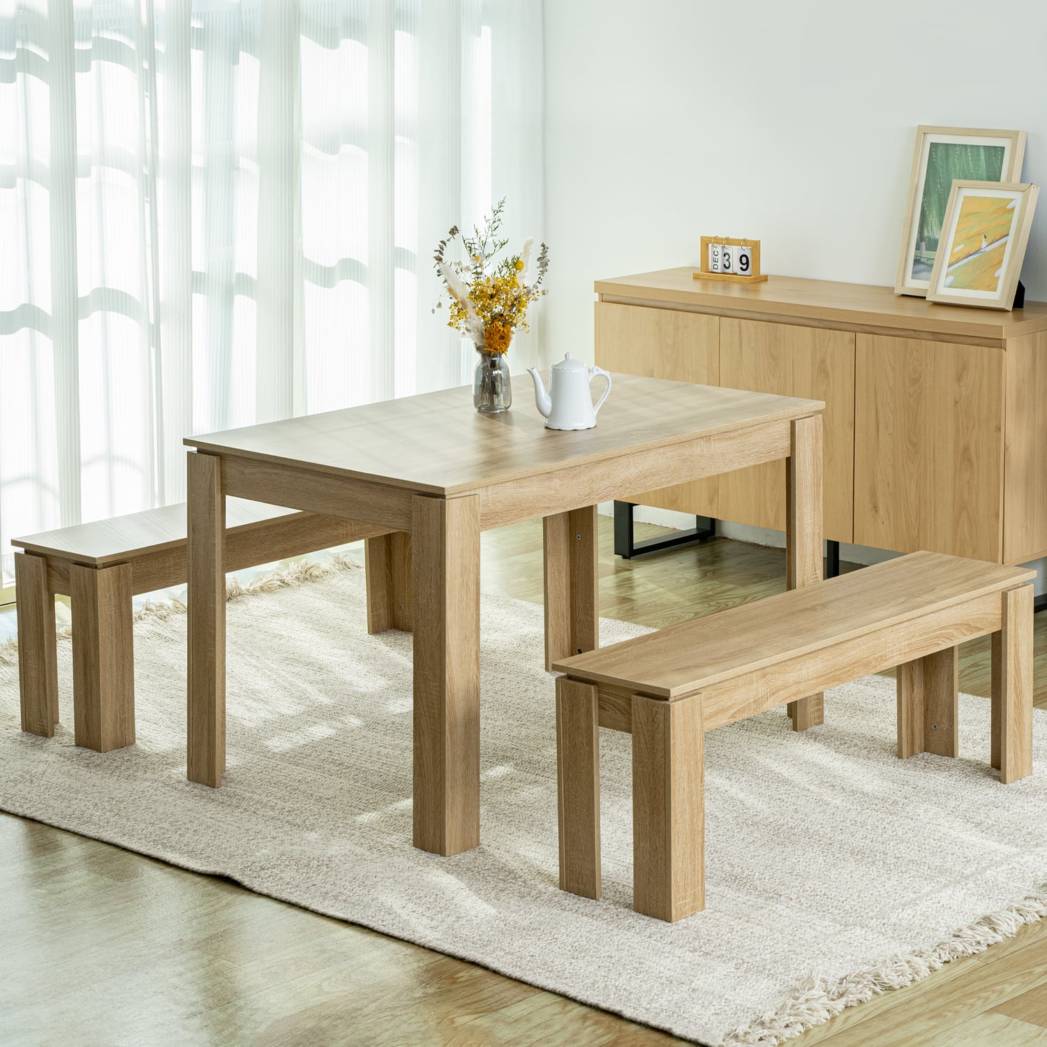 4 Seater Campos Dining Table and Bench Set