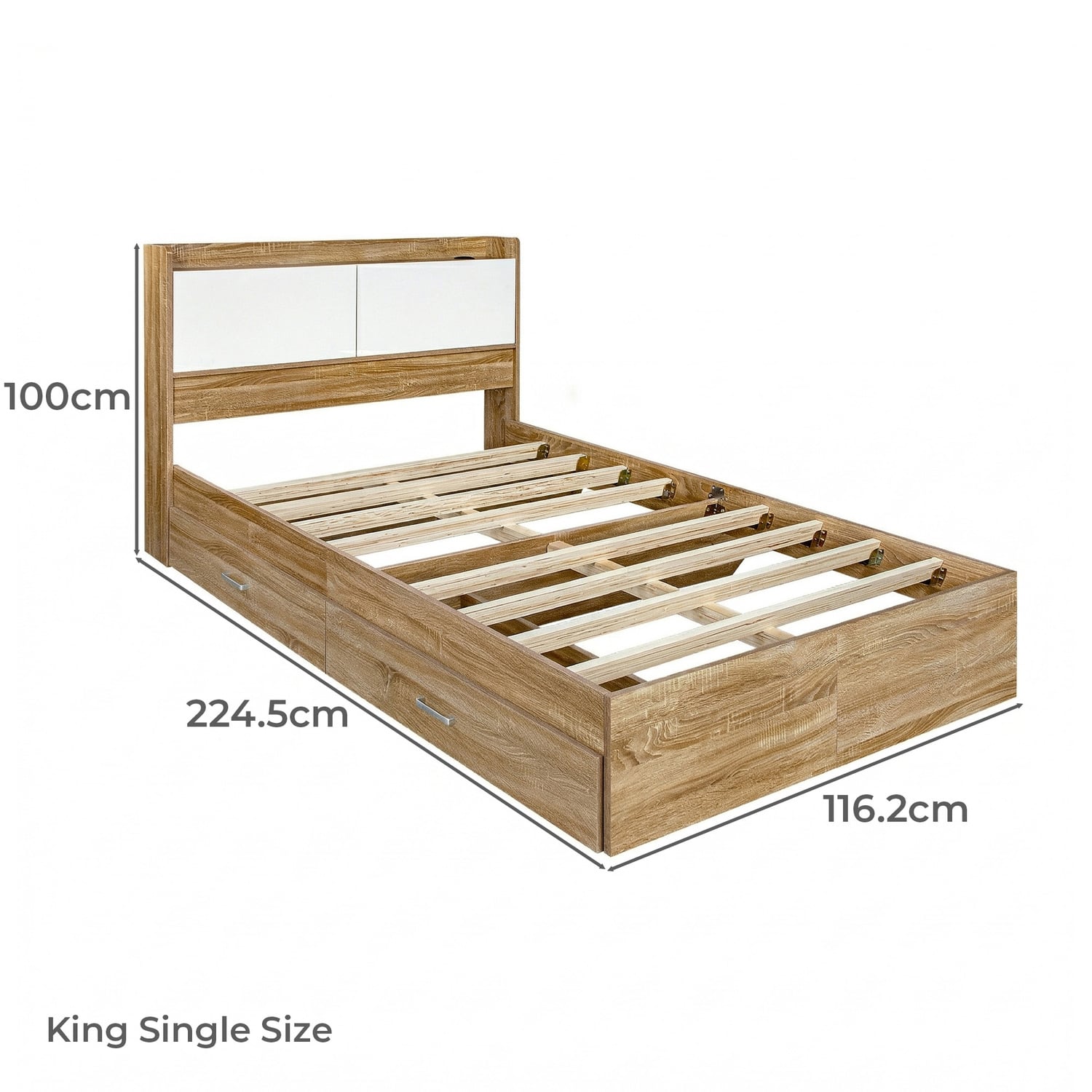 Otelia Bed with USB Port & Drawers