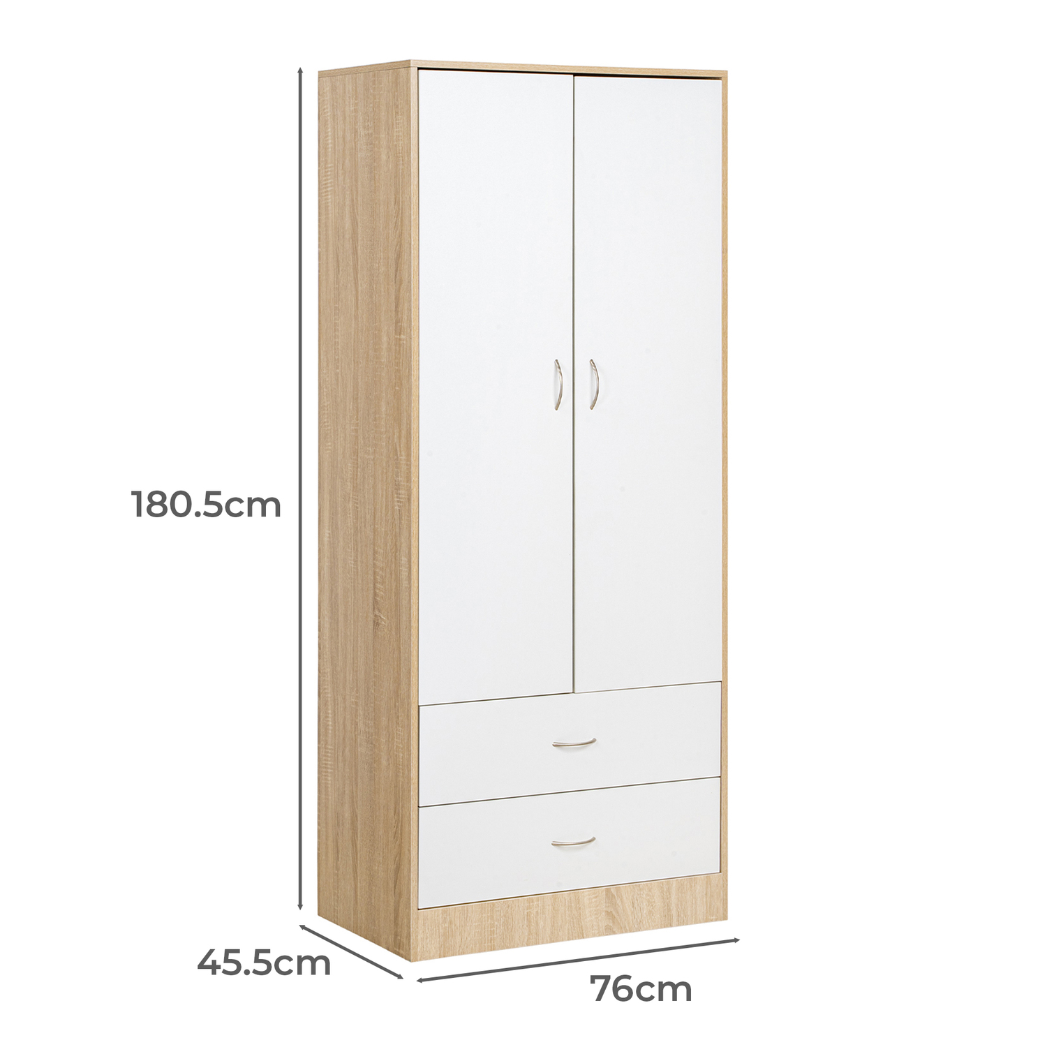 Jazmine 2 Door & 2 Drawer Wardrobe