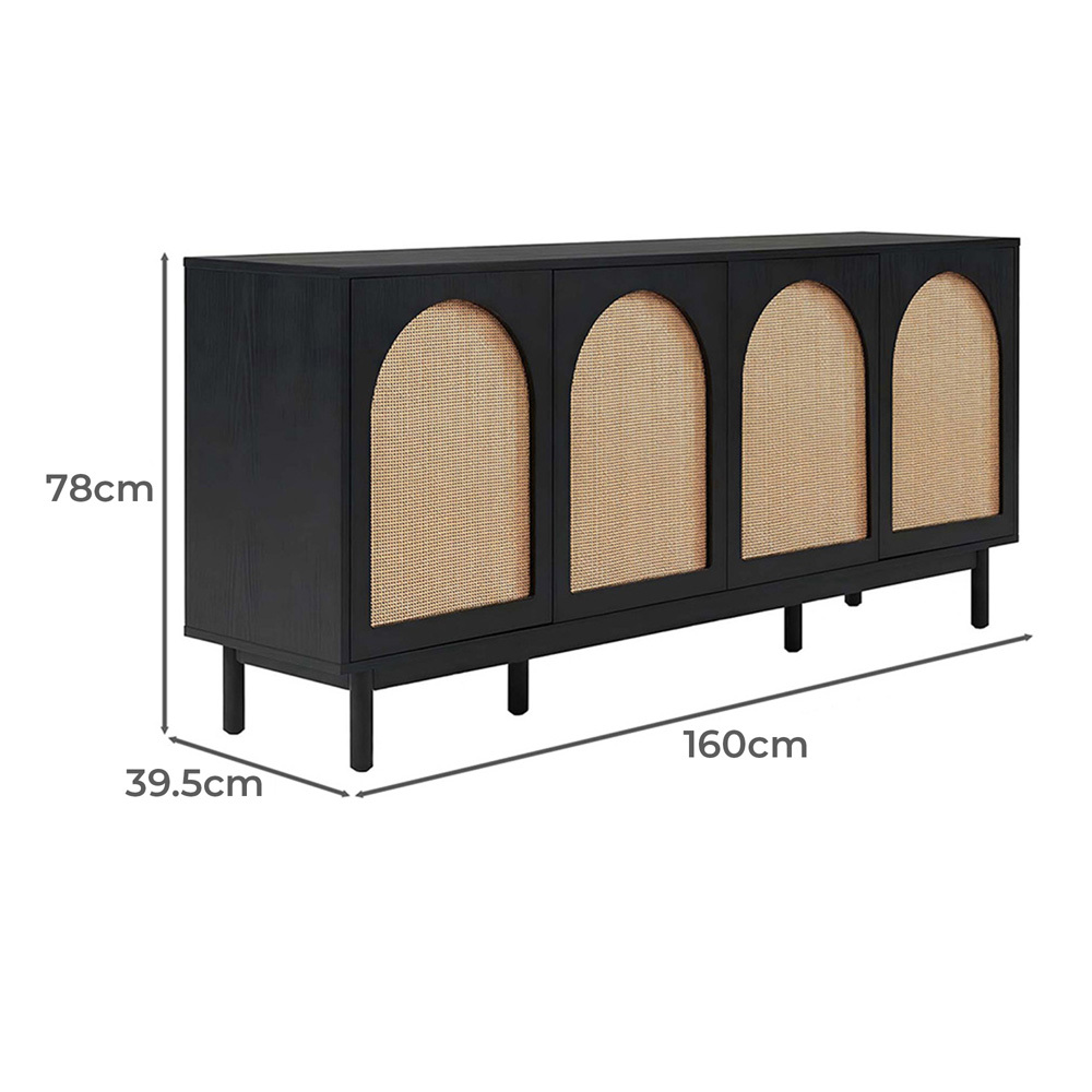 Evan 4 Door Rattan Sideboard