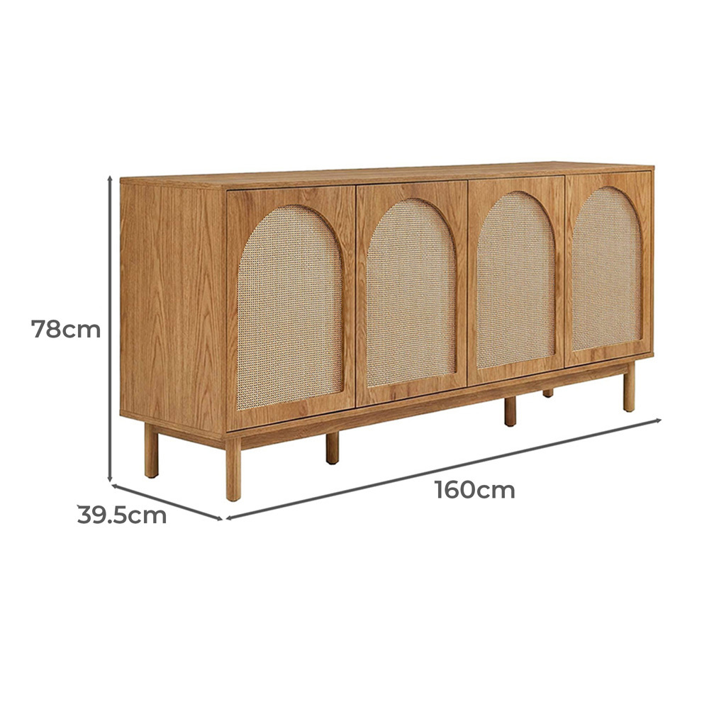 Evan 4 Door Rattan Sideboard