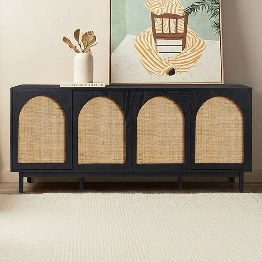Evan 4 Door Rattan Sideboard