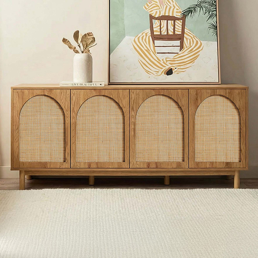 Evan 4 Door Rattan Sideboard