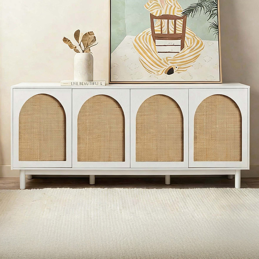 Evan 4 Door Rattan Sideboard