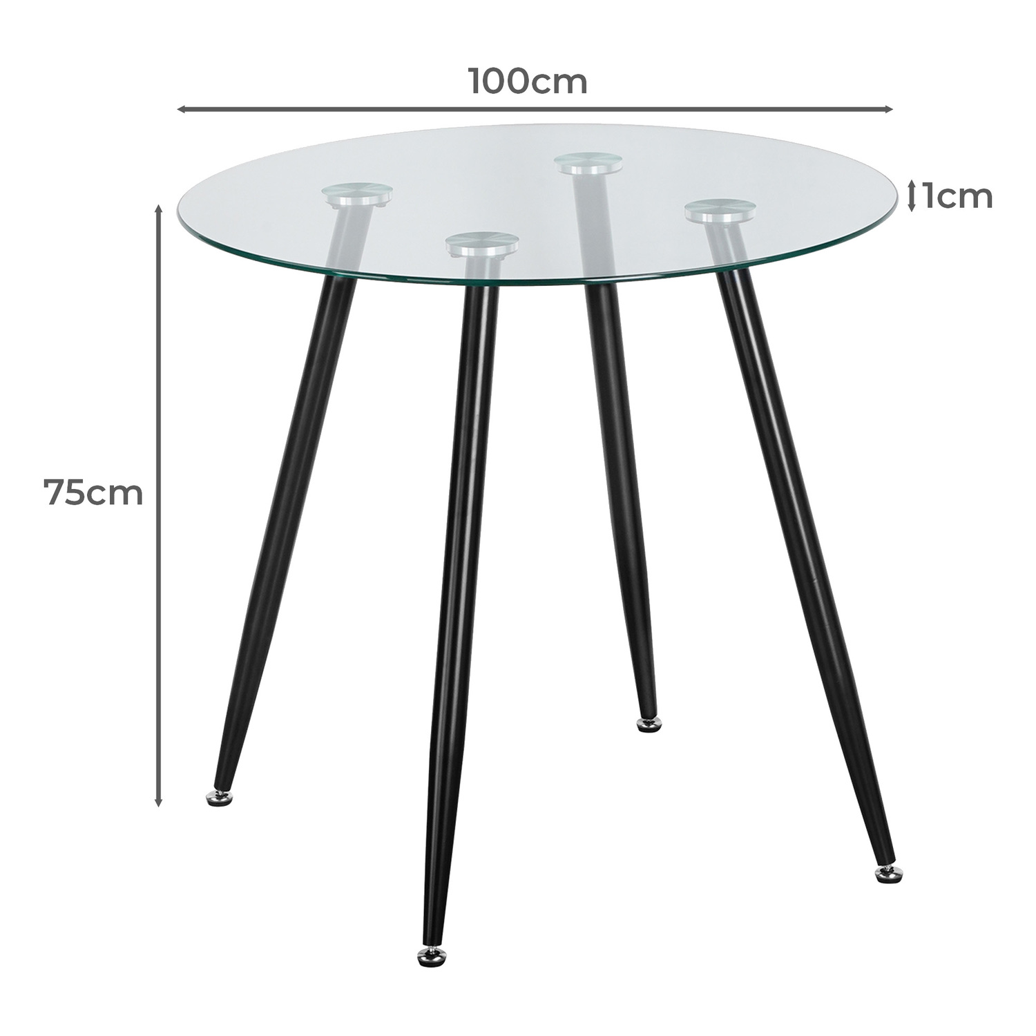 4 Seater Black Adeline Dining Table & Chair Set