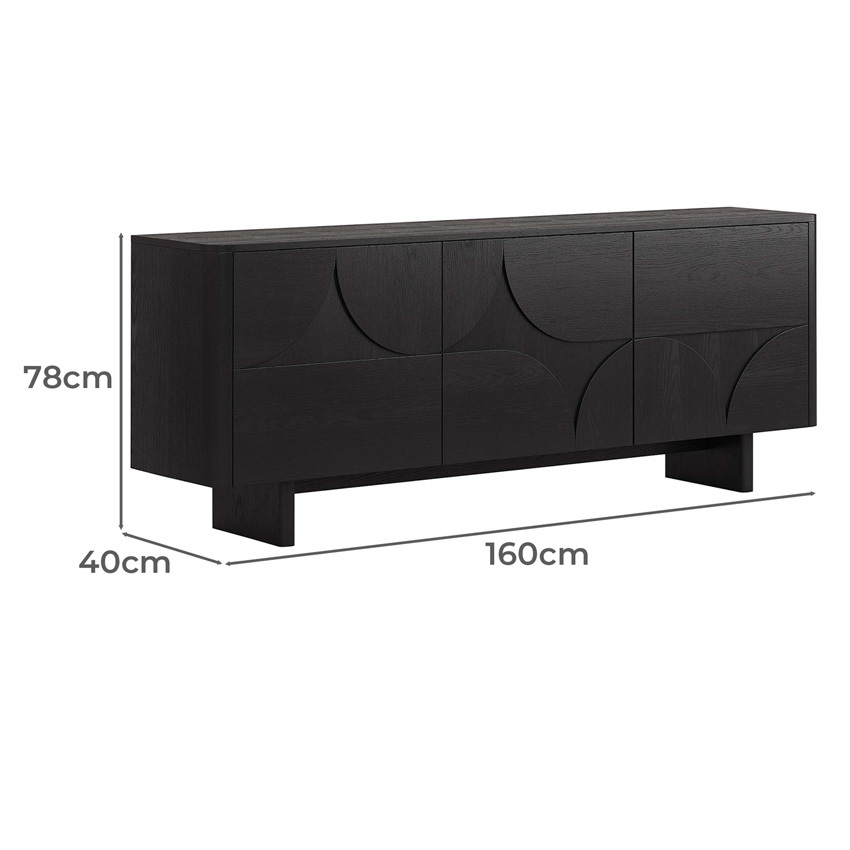 Black Kleon 3 Door Sideboard