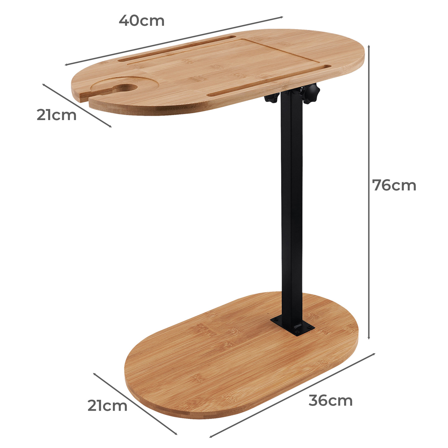 Lisbon Bamboo & Steel Side Table