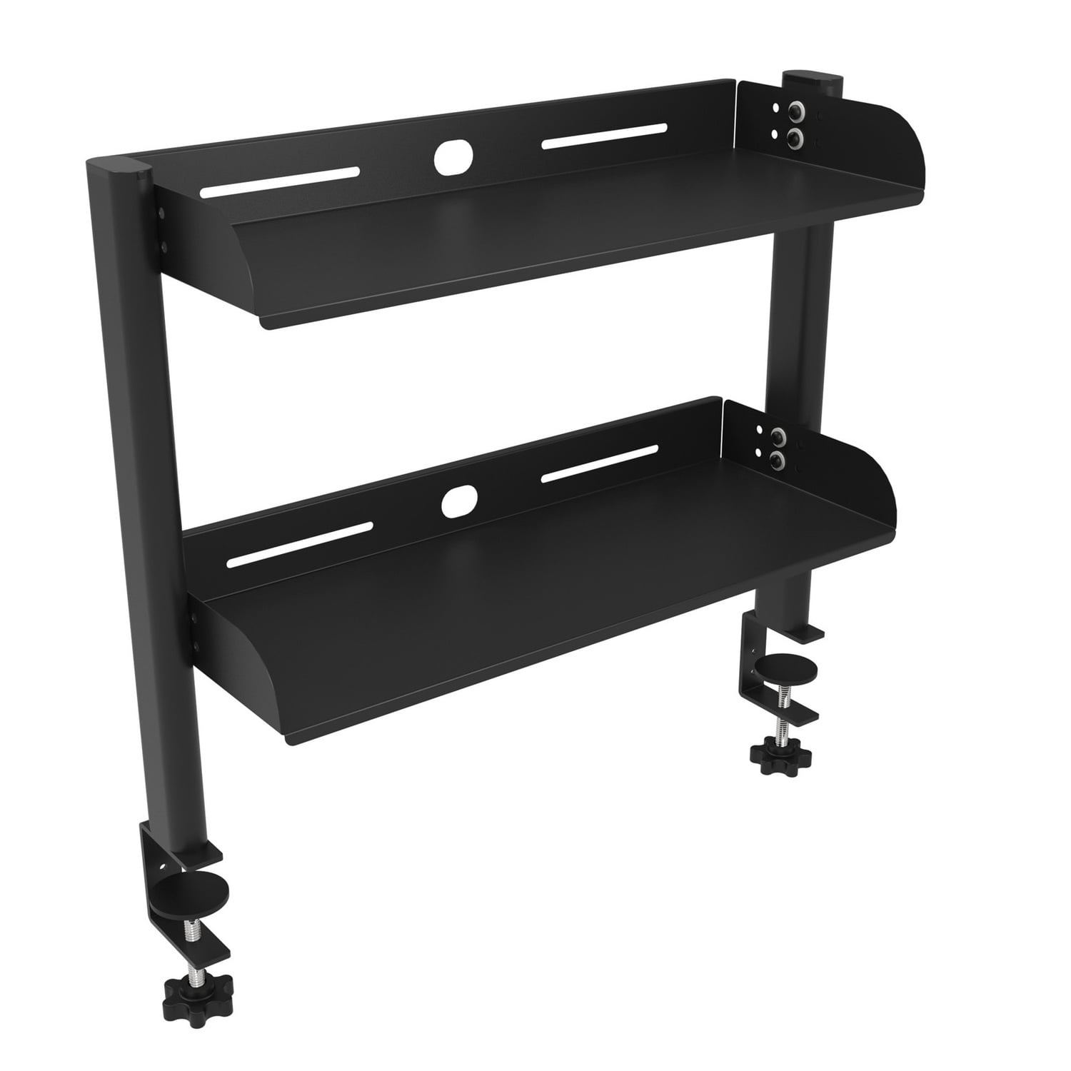 Heathcliff 2 Tier Clamp-On Desk Shelf with Under Desk Cable Management Tray