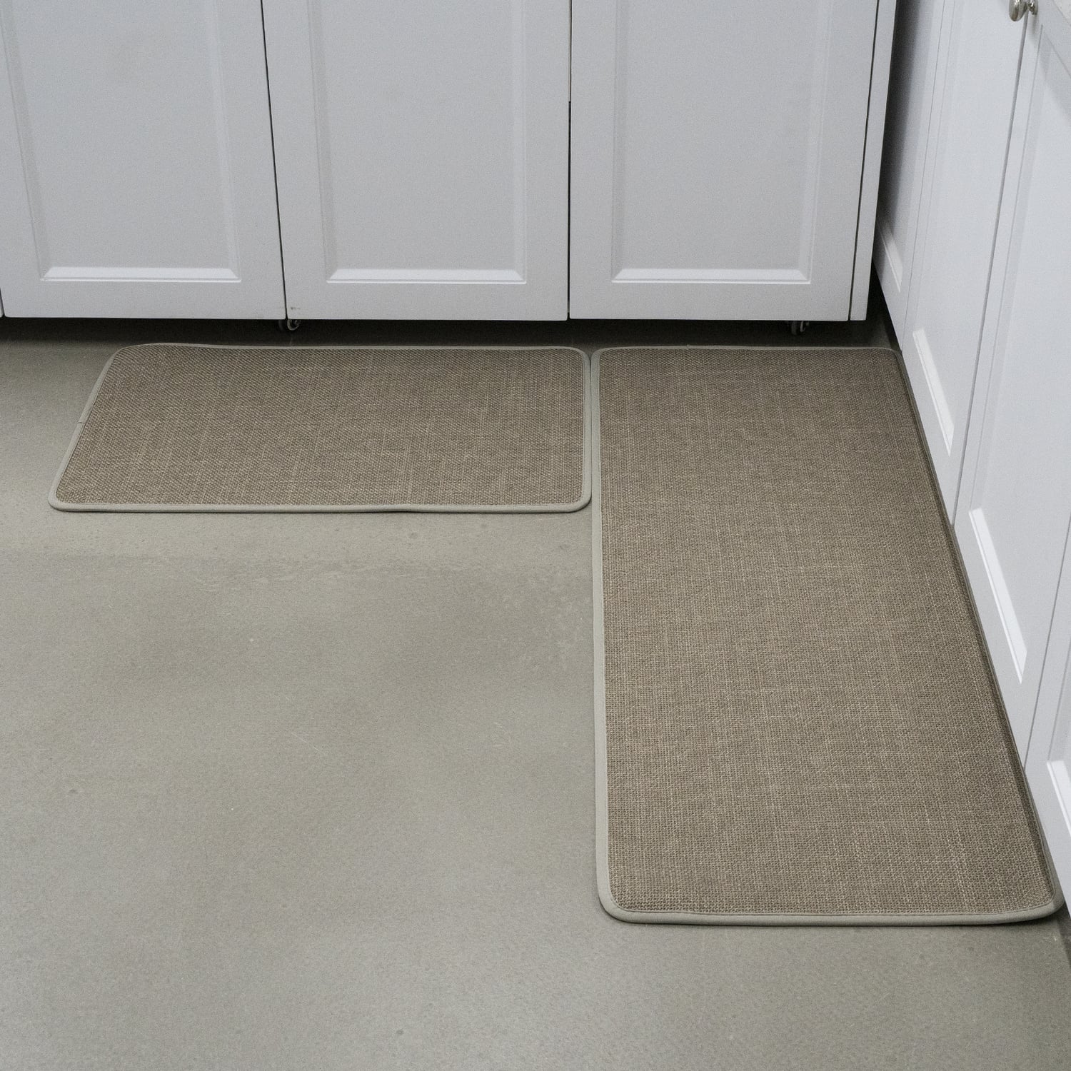 2 Piece Khaki Silja Kitchen Mat Set