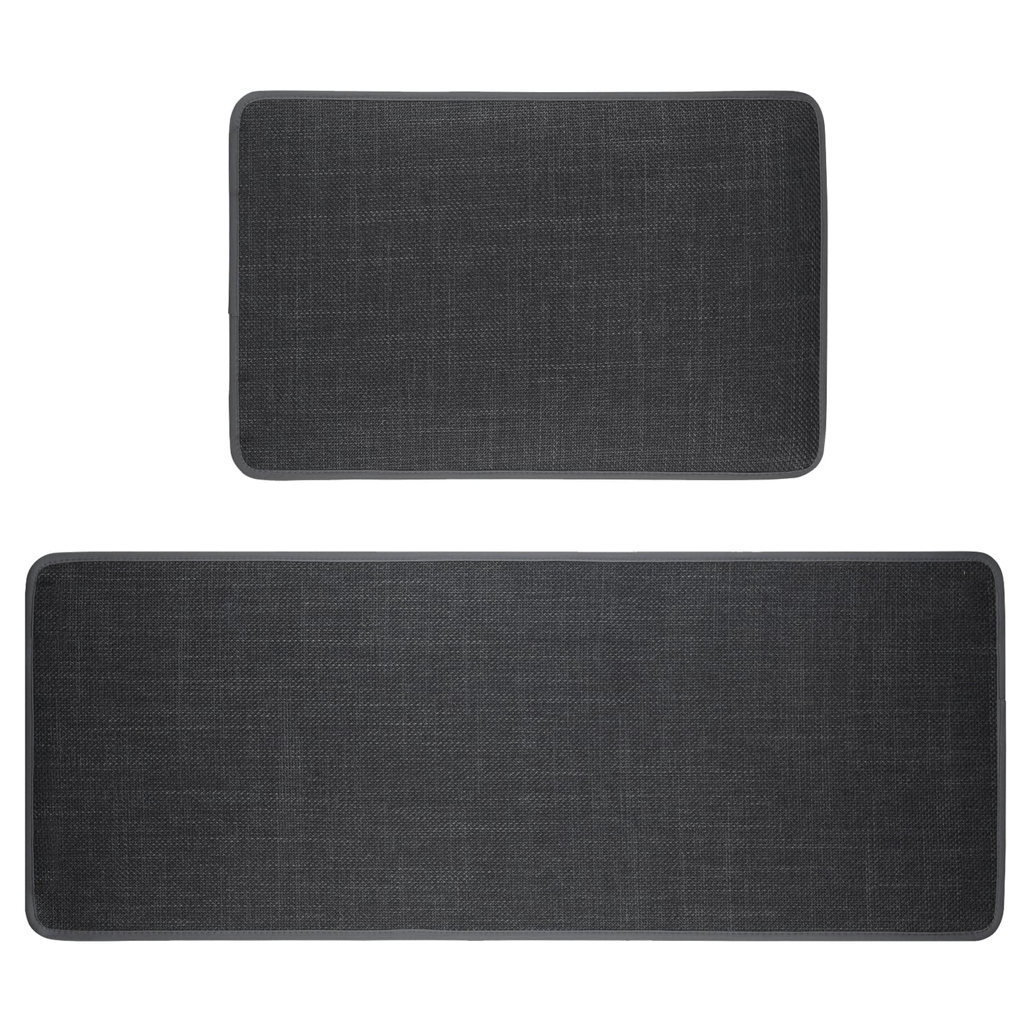 2 Piece Black Silja Kitchen Mat Set