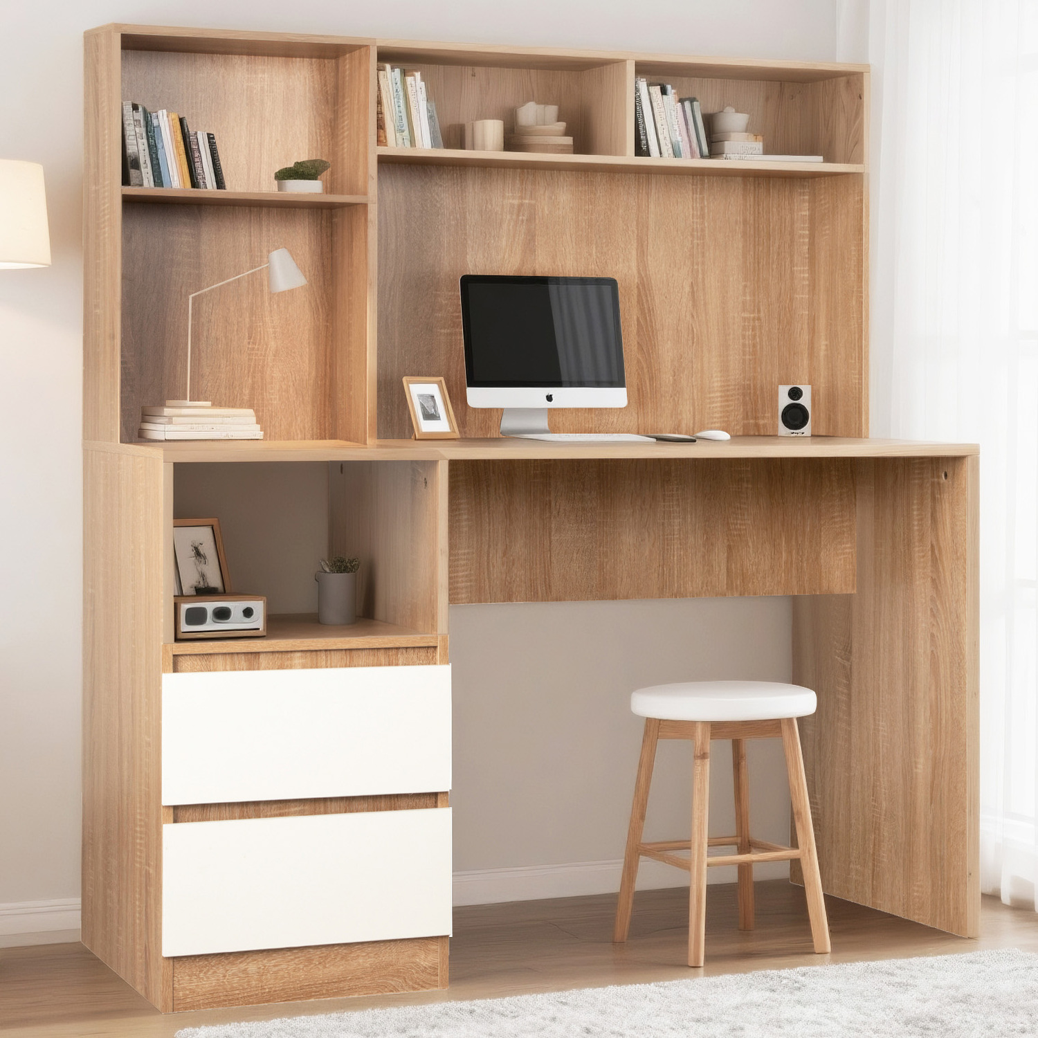 Tamara 2 Drawer Desk with Hutch