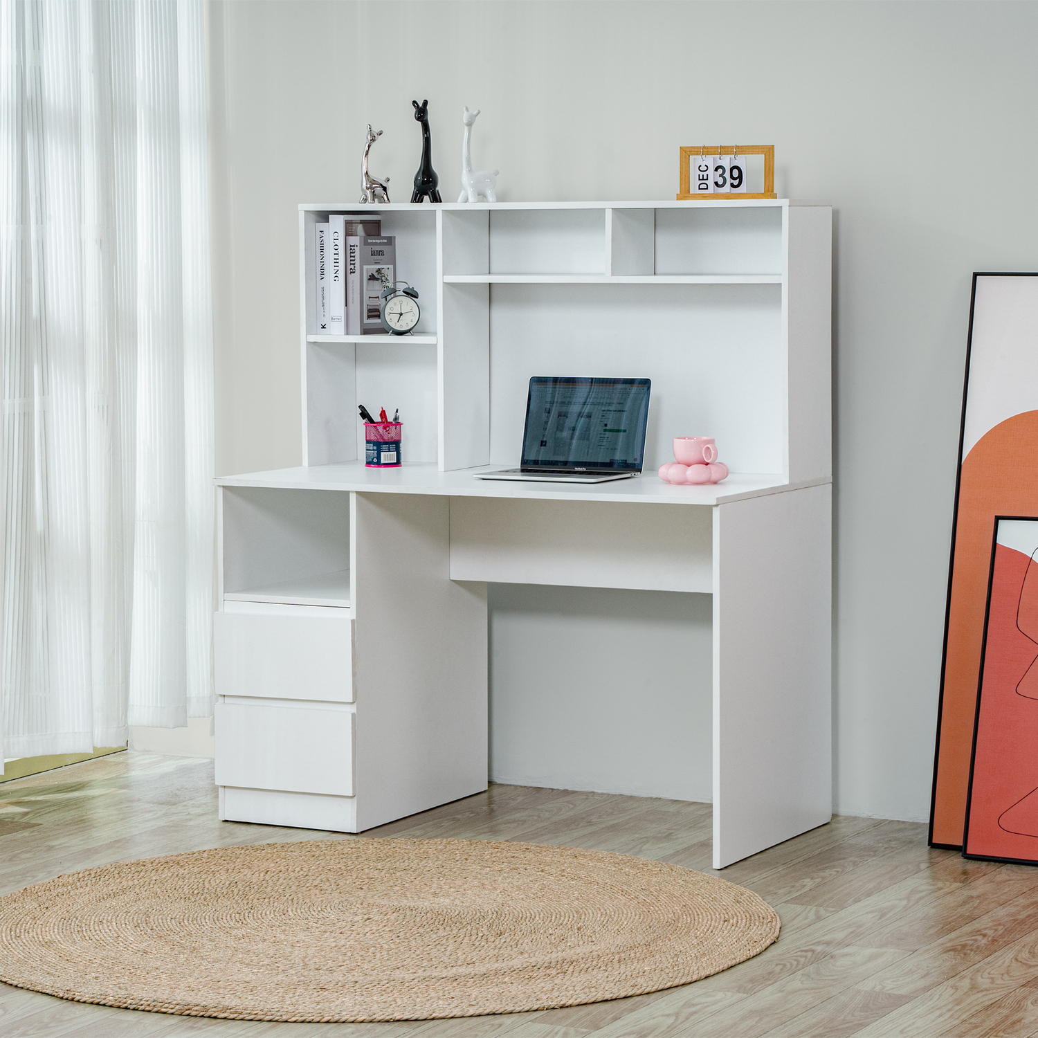 Tamara 2 Drawer Desk with Hutch