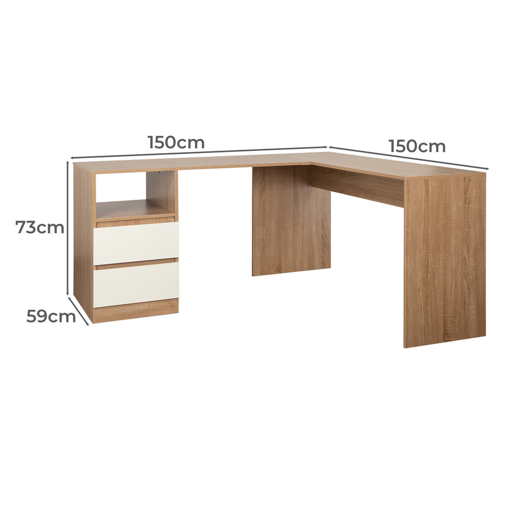 Tamara 2 Drawer Corner Desk