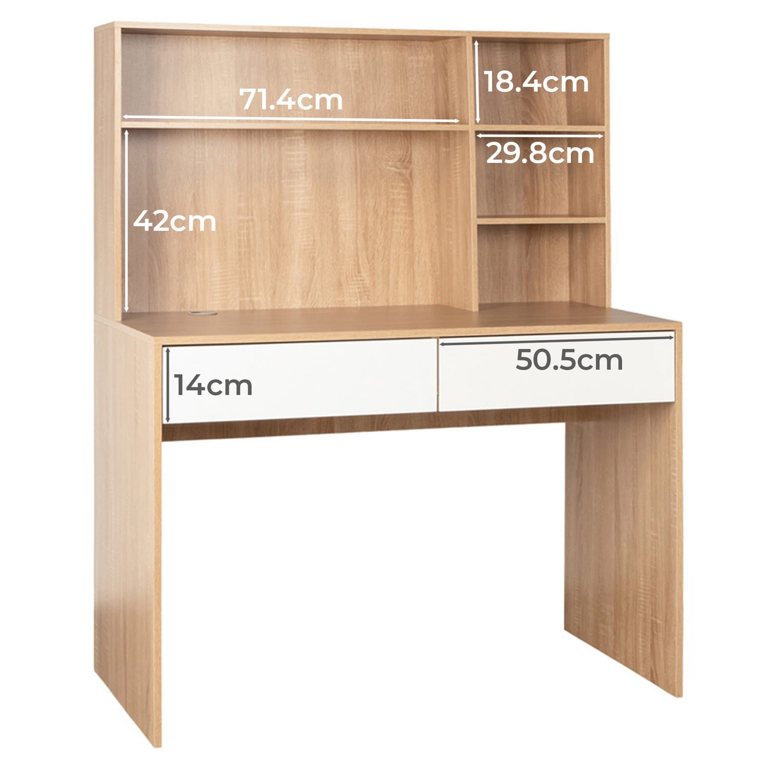 Tamara II 2 Drawer Desk with Hutch