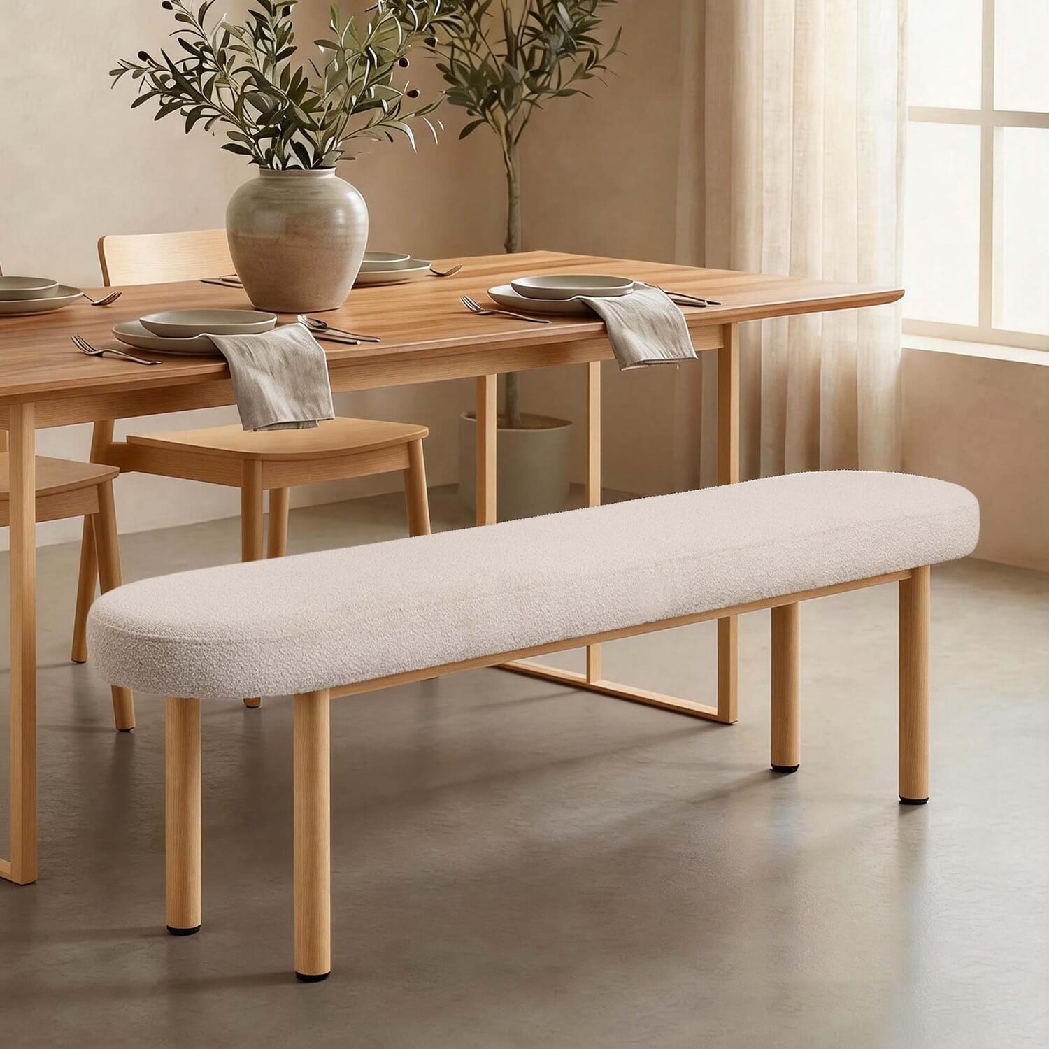 Roselin Boucle Dining Bench