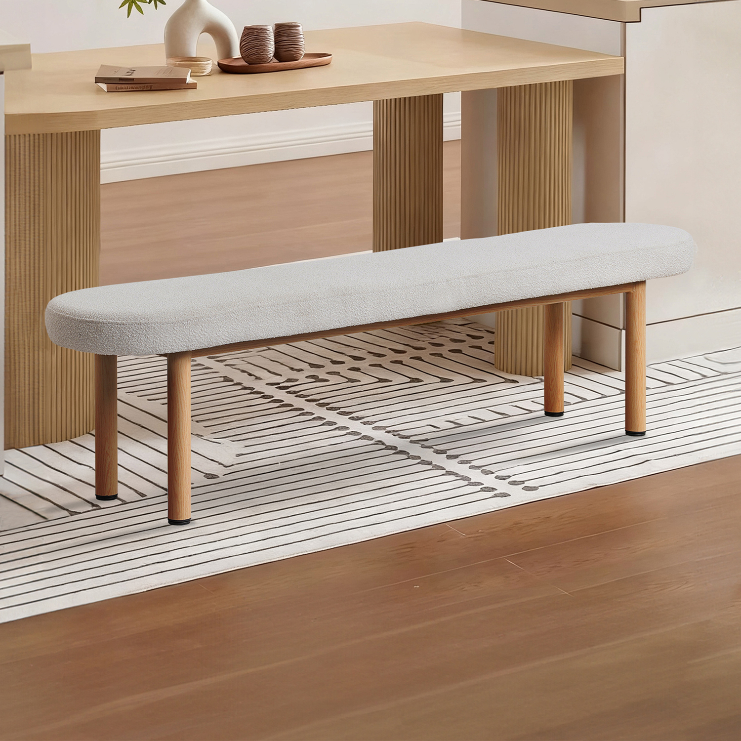 Roselin Boucle Dining Bench