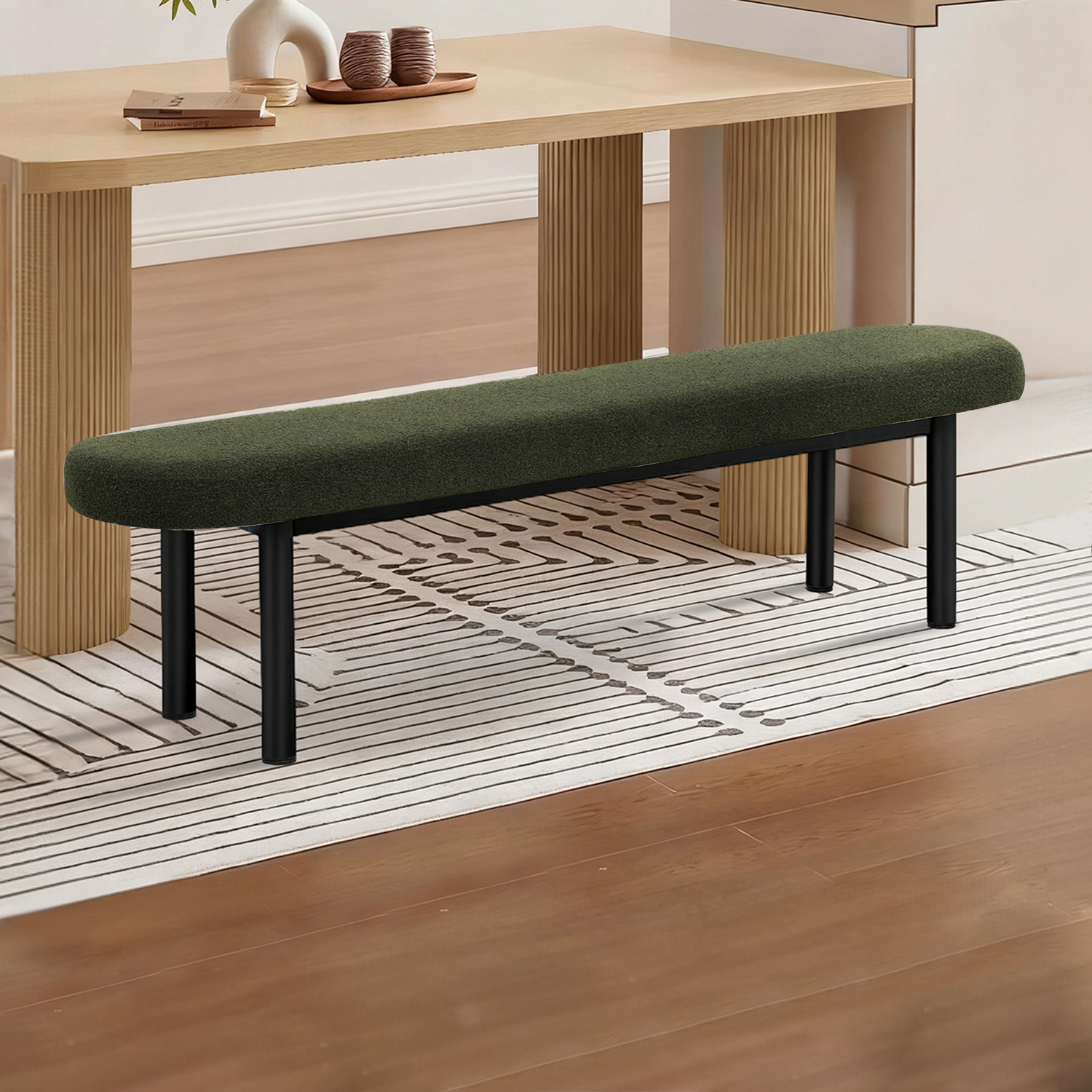 Roselin Boucle Dining Bench