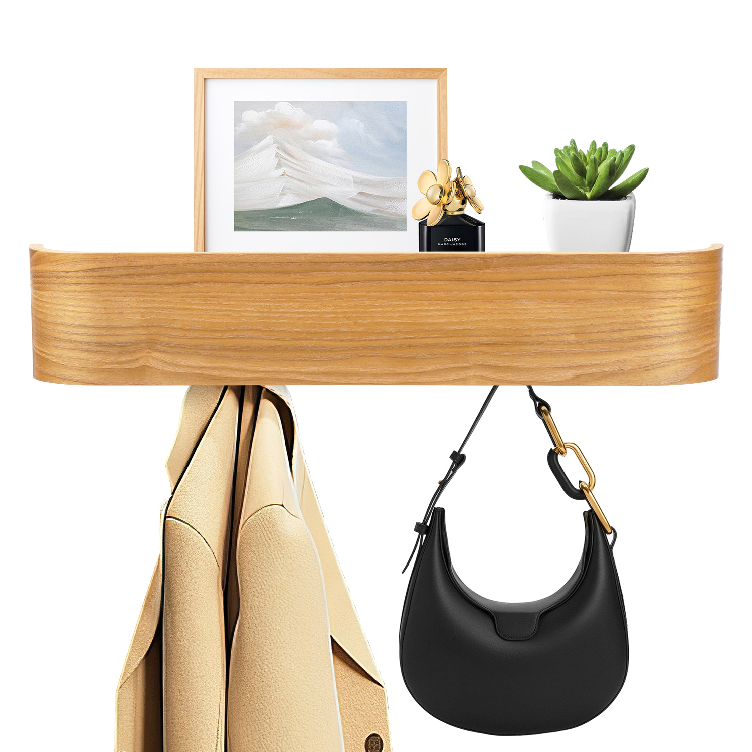 Daro Floating Shelf with Hooks