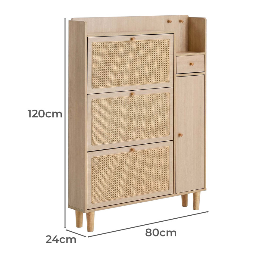 Ioanna 4 Door Rattan Shoe Cabinet