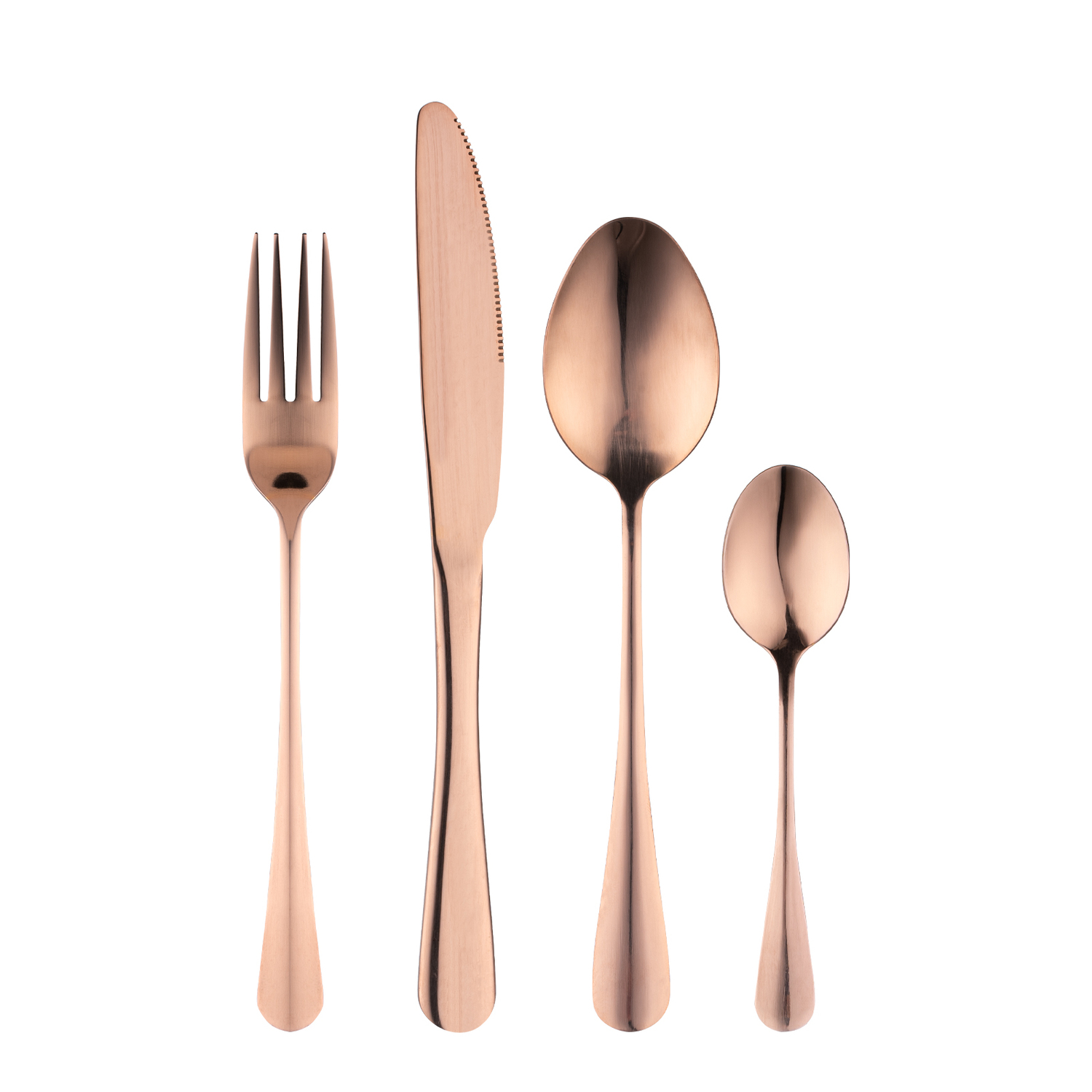 24 Piece Rose Gold Stainless Steel Cutlery Set