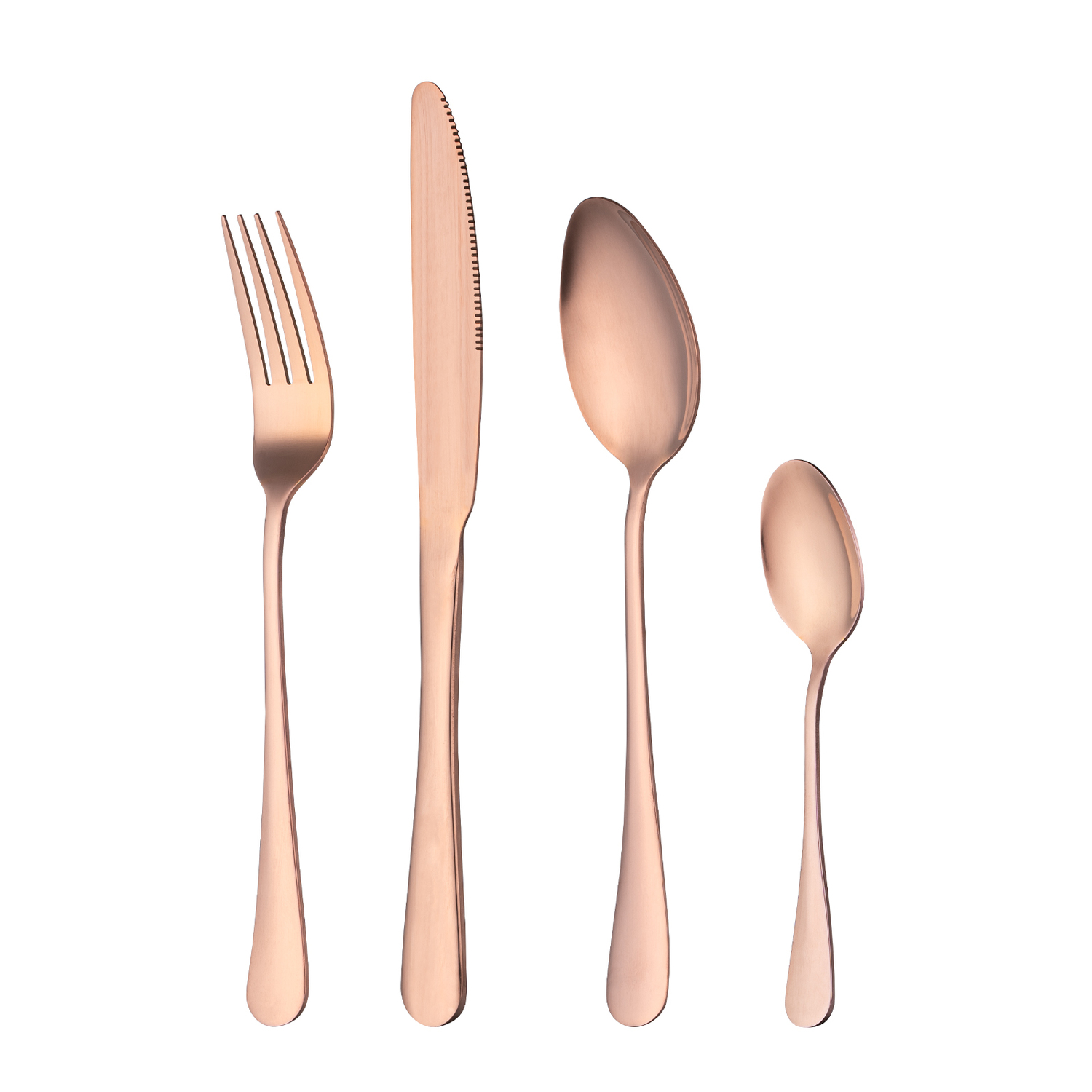 24 Piece Rose Gold Stainless Steel Cutlery Set