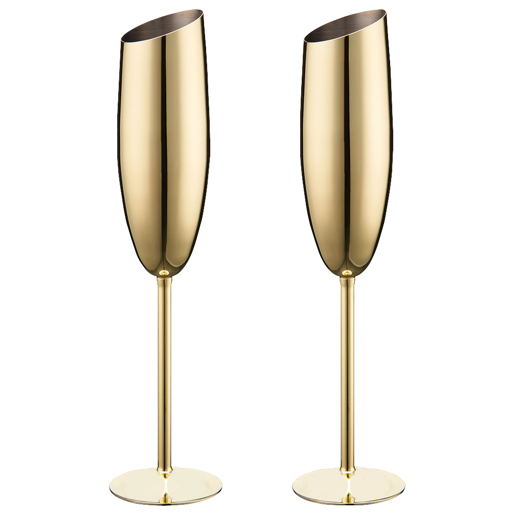 Gold 200ml Stainless Steel Champagne Flutes
