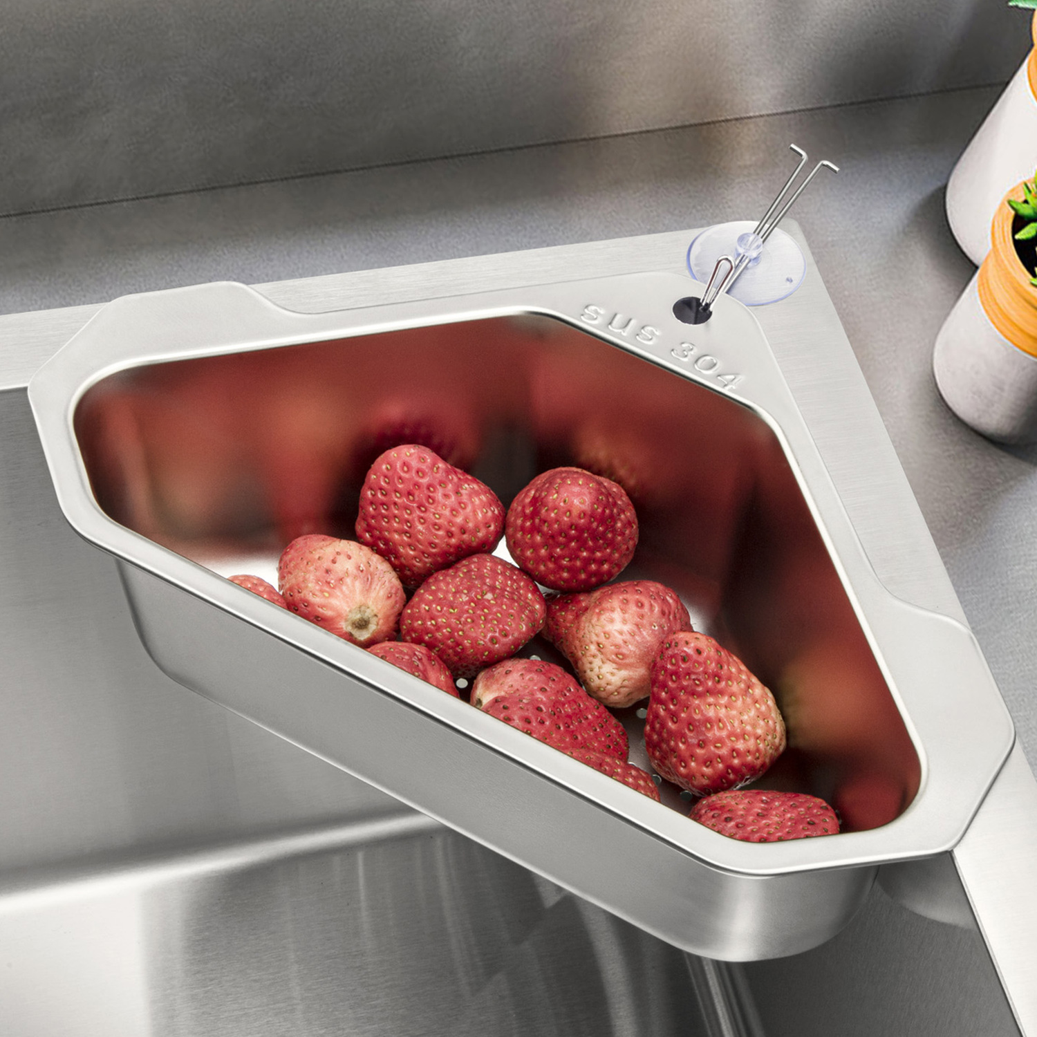 Stainless Steel Kitchen Drain Basket Rack