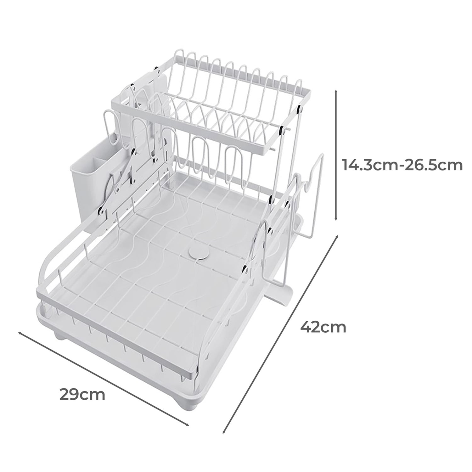 Porcia 2 Tier Foldable Dish Drying Rack