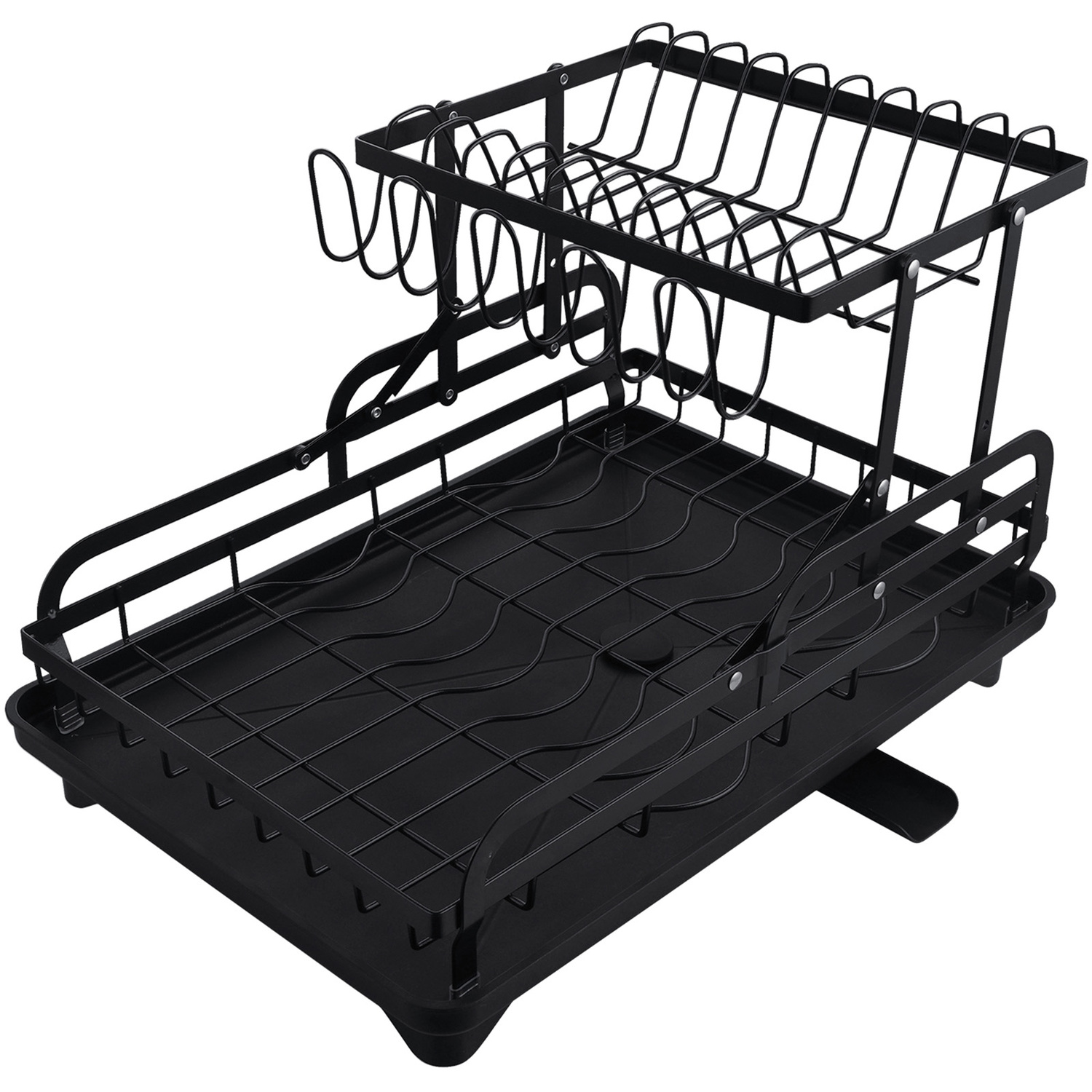 Porcia 2 Tier Foldable Dish Drying Rack